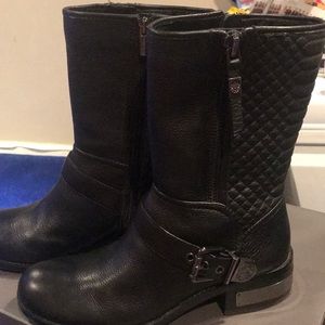 Vince Camuto Black Buttery Grain Tumble Boots